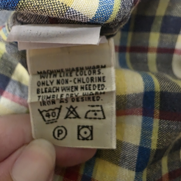 Eddie Bauer Mens Large Long Sleeve Button Up Plaid Yellow, Red, Blue - Picture 8 of 15